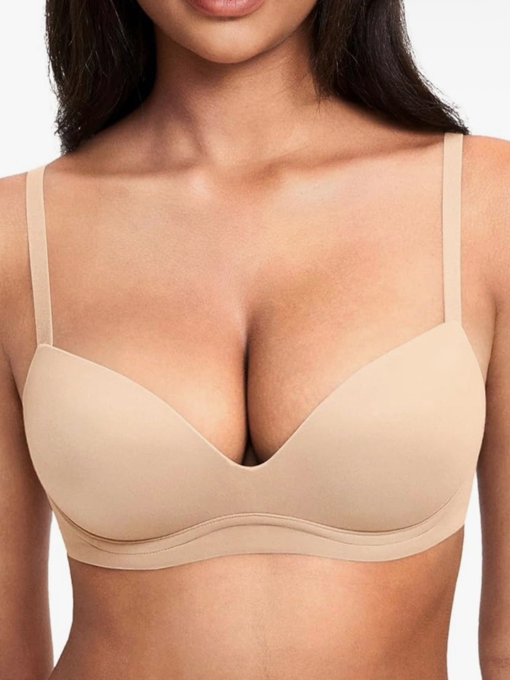 Push Up Bra No Underwire Padded Comfortable, Wireless, Plunge Neck NWT